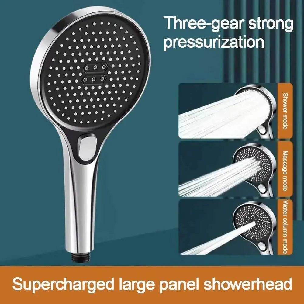 High Pressure Matte Black Shower Head With 3 Adjustable Modes And Water ...