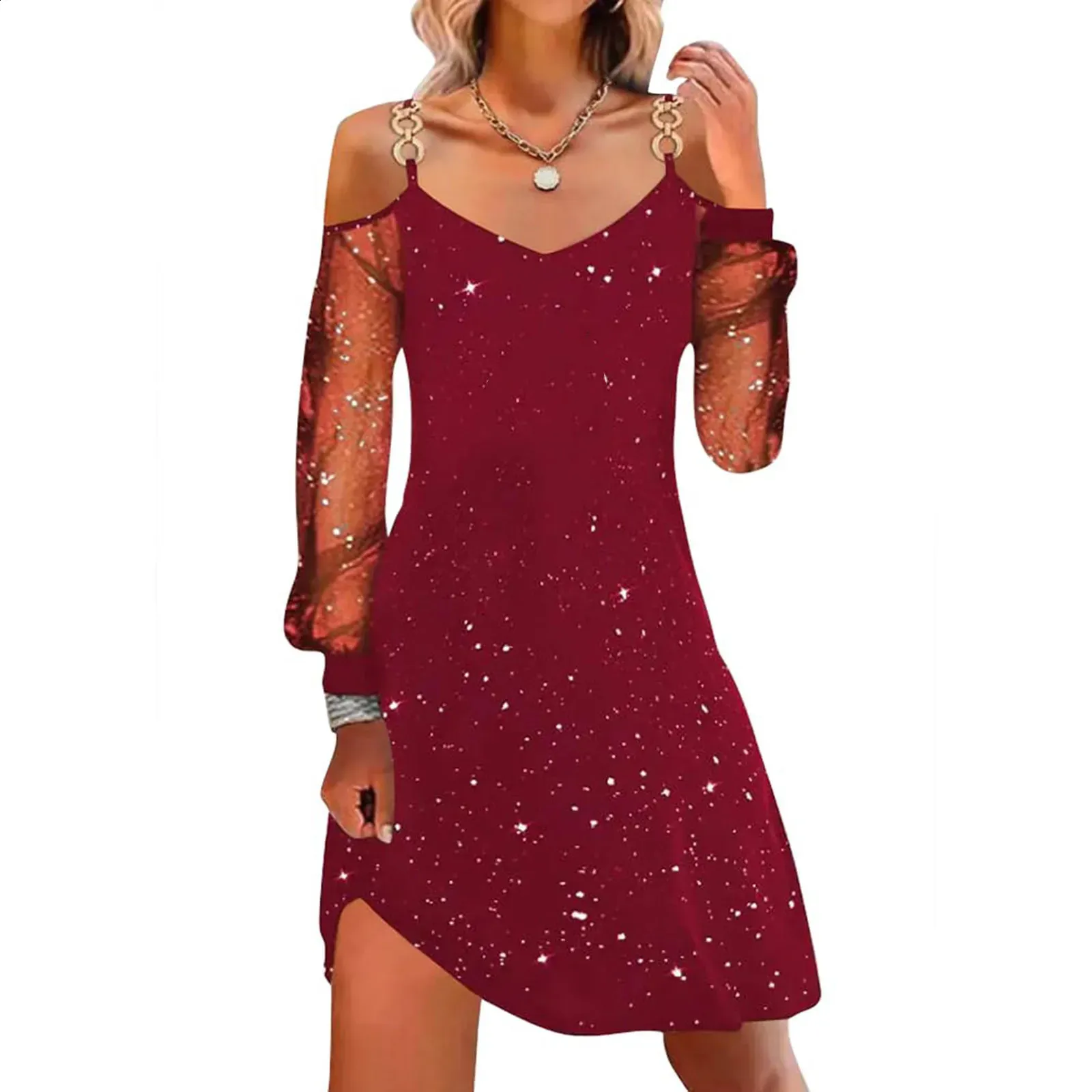 white christmas dresses All I Want for Christmas Is You Sequin Dress main image 1