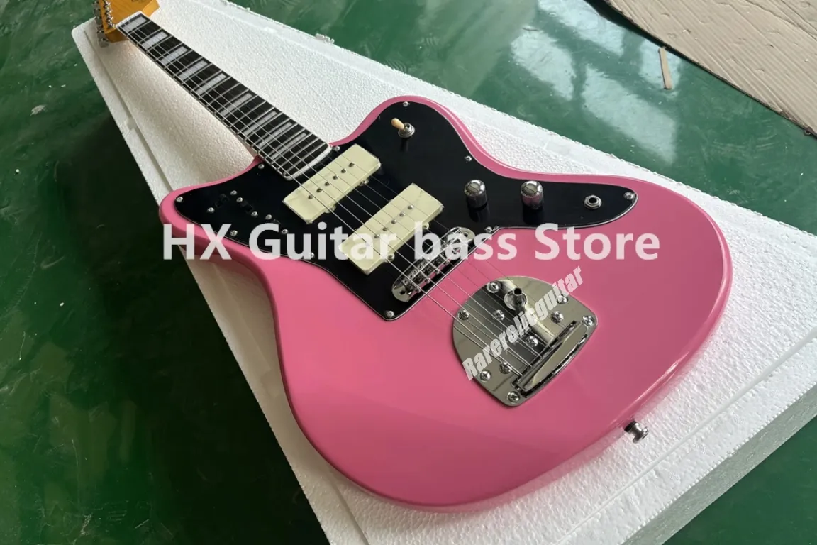 Ric Ocasek Jazzmaster Electric Guitar Pink, Large Block Inlay