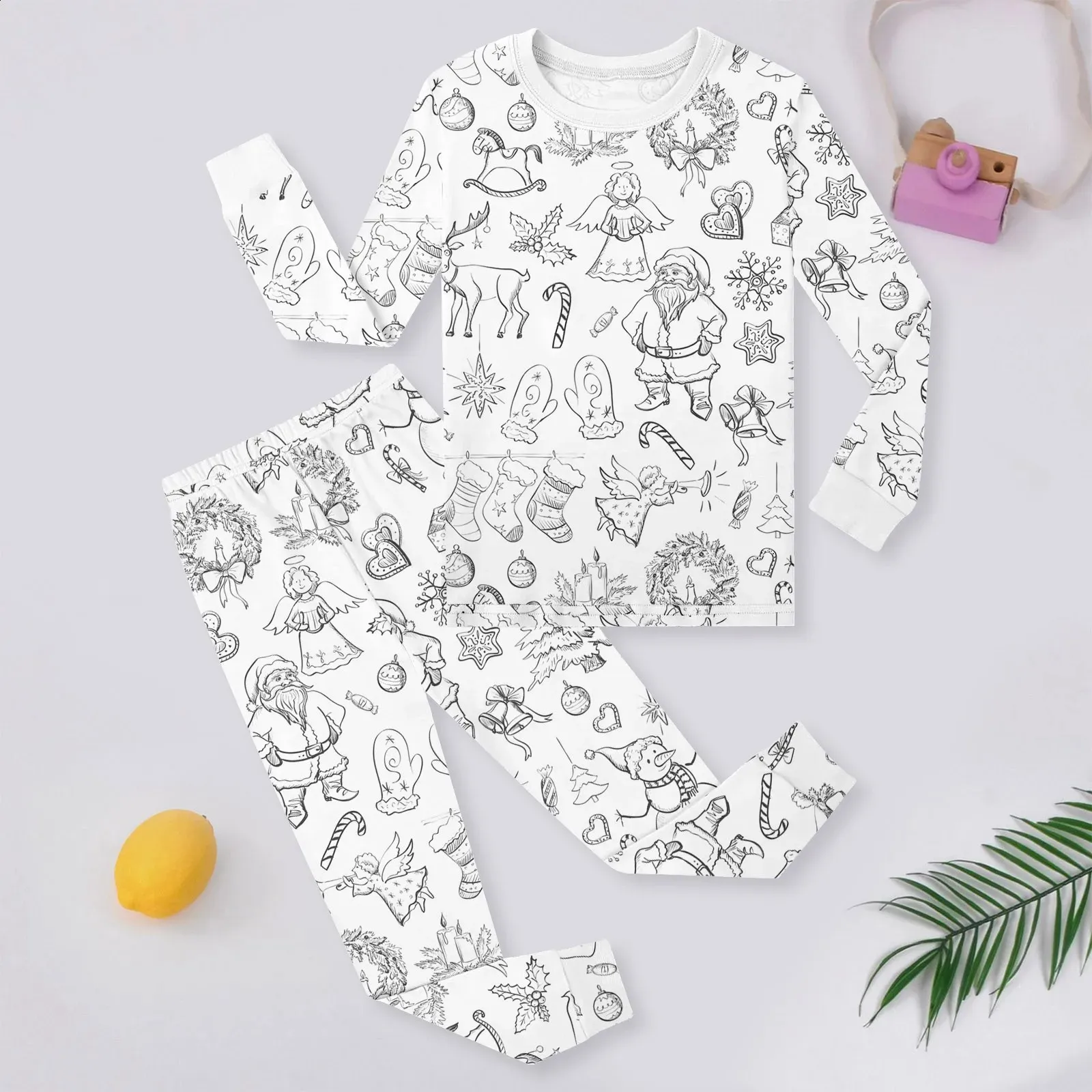 Childrens DIY Pajama Set Color Your Own Sketch Pajamas For Kids