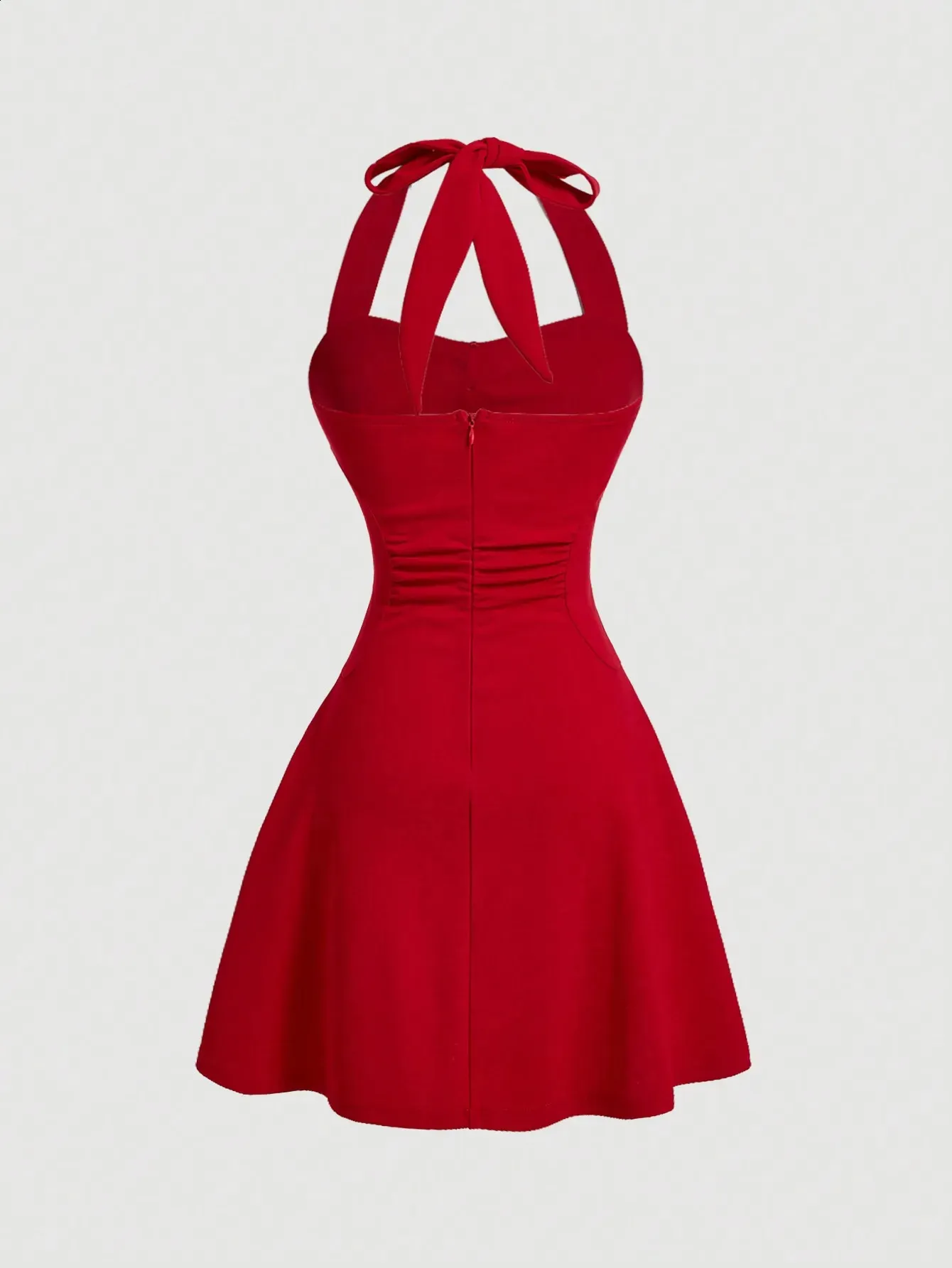Red Halter Dress With Rose Embellishment ... From Qiu02, $11.05 In Bulk |  DHgate.Com
