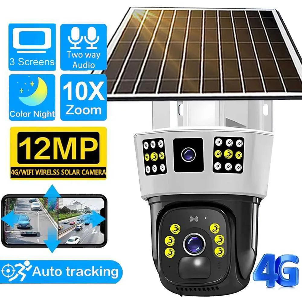 Outdoor camera solar power with 6K Resolution, 12MP...