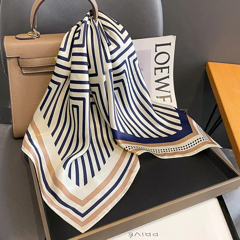 Neckerchief Spring Square Silk Scarf Women Shawl Ladies Neck Tie