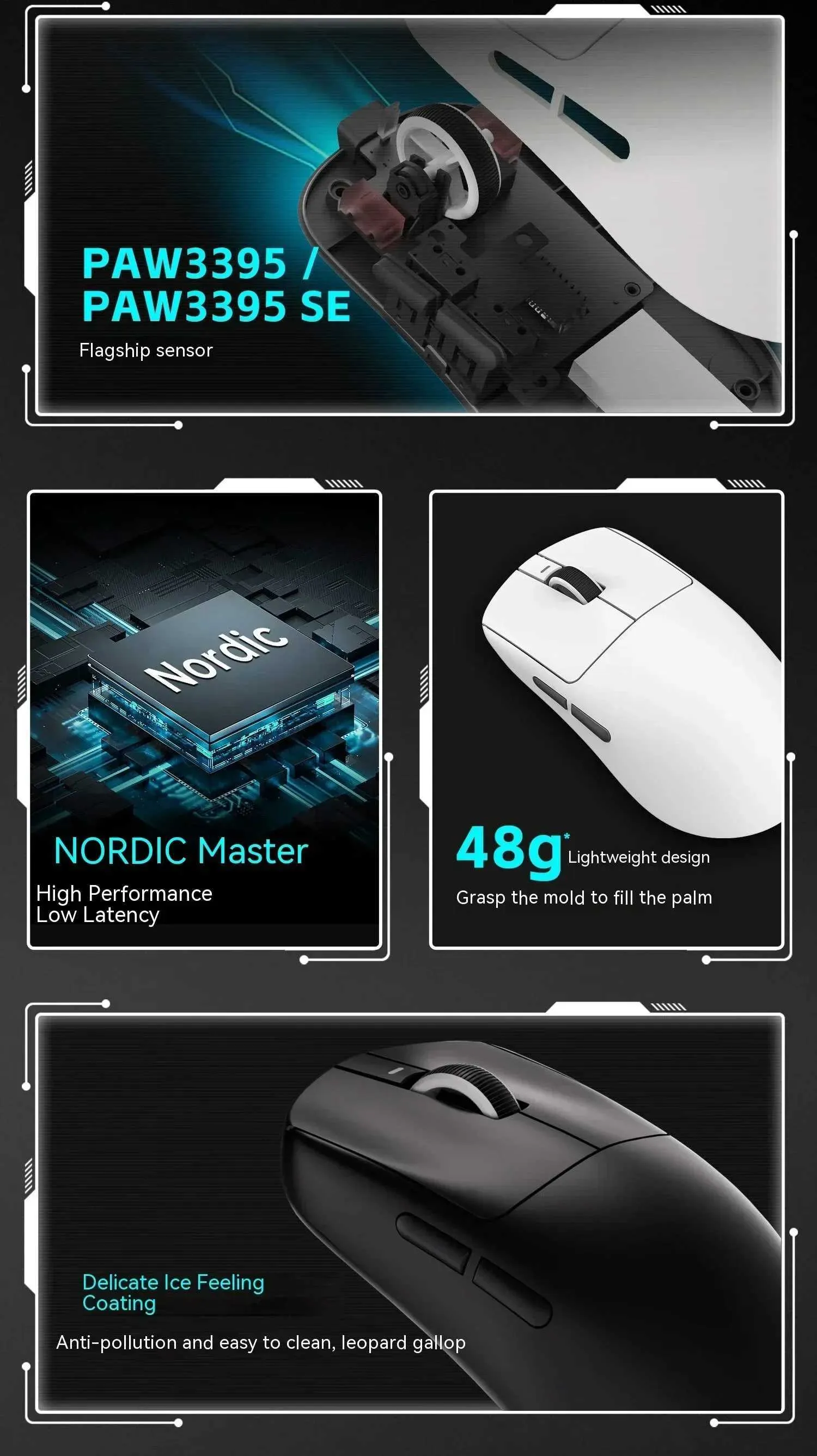 Mice VXE R1 NearLink Mouse Black And White R1 Pro Mouse Lightweight PC ...