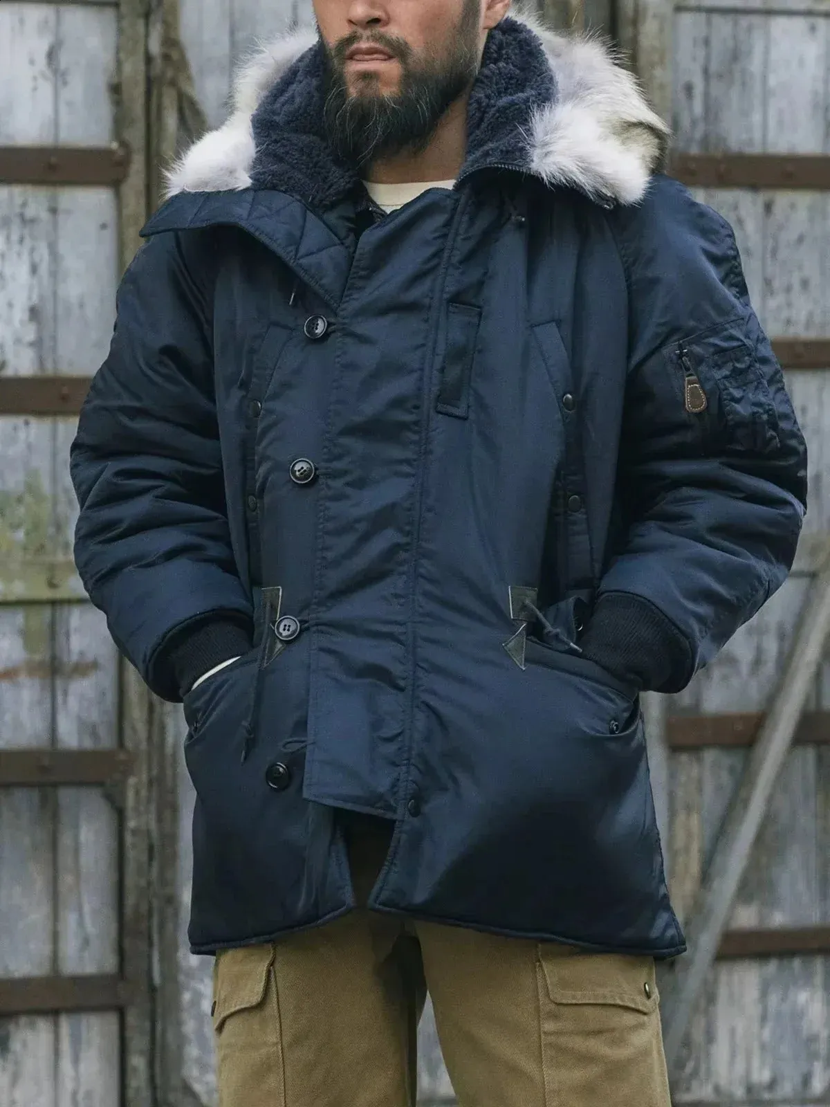 Rugged Bronson Type N3A Snorkel Parka Winter Mens Real Fur Collar