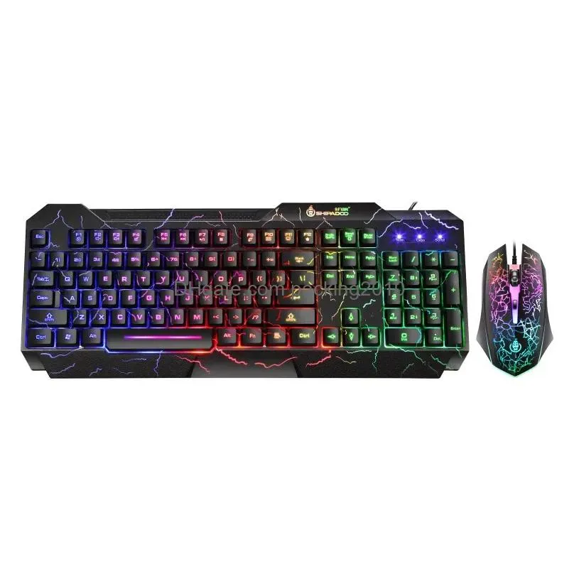 Burst Office Gaming Keyboard Mouse Set Peripheral Mechanical Feel Luminous And 231228 Drop Delivery Computers Networking Keyboards, M Dhgwn
