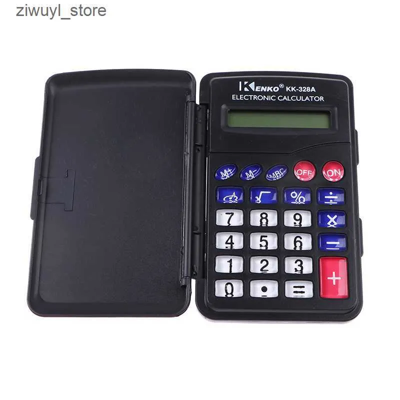 wholesale Calculators 1Pc Office Supplies Protable Black Digit Calculator Pocket Size Mini Plastic 8 Digits Electronic Mini Calculator L240910