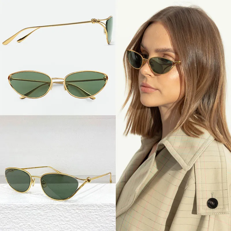 Stylish 25SS Cat Eye Metal Knot Tiny Sunglasses For... From  display picture 1