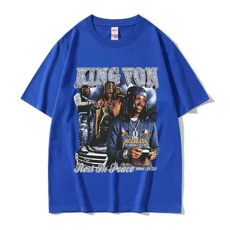Wholesale K King Von Graphic Rock Band T Shirts Retro Short Wholesale K King Von Graphic Rock Band T Shirts Retro Short