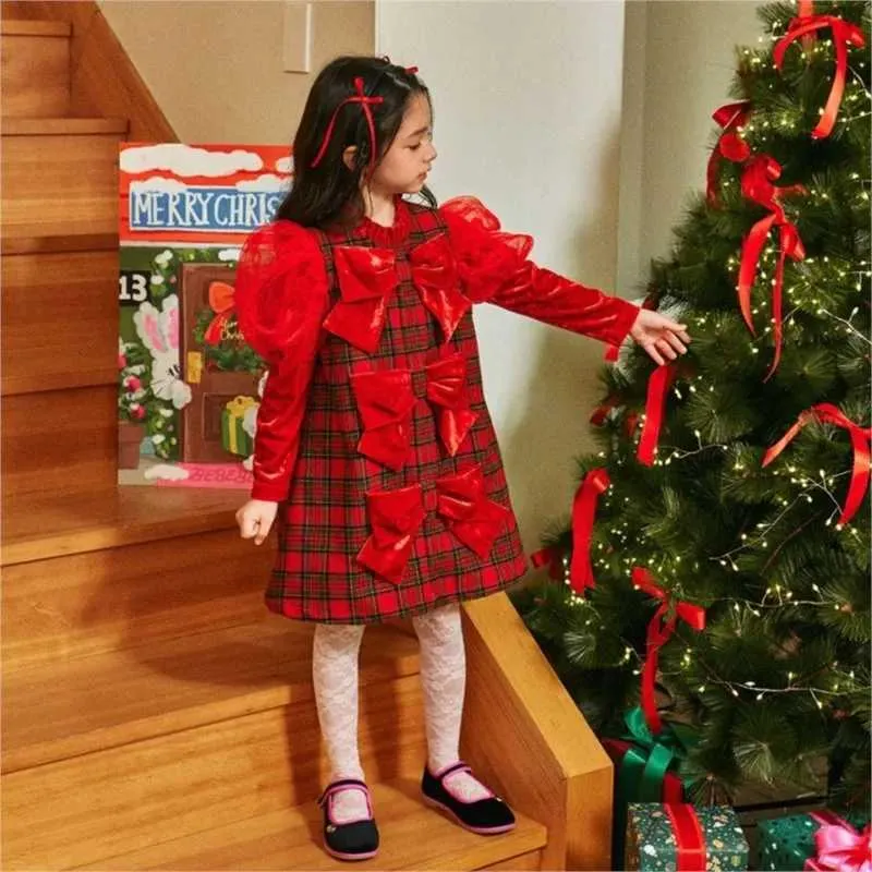 Baby Girl Puff Sleeve Party Dress Plaid Bow Toddler Girl Dress O-Neck  Winter 1-12 Years from Dhgate Girls Dresses - price 22.67