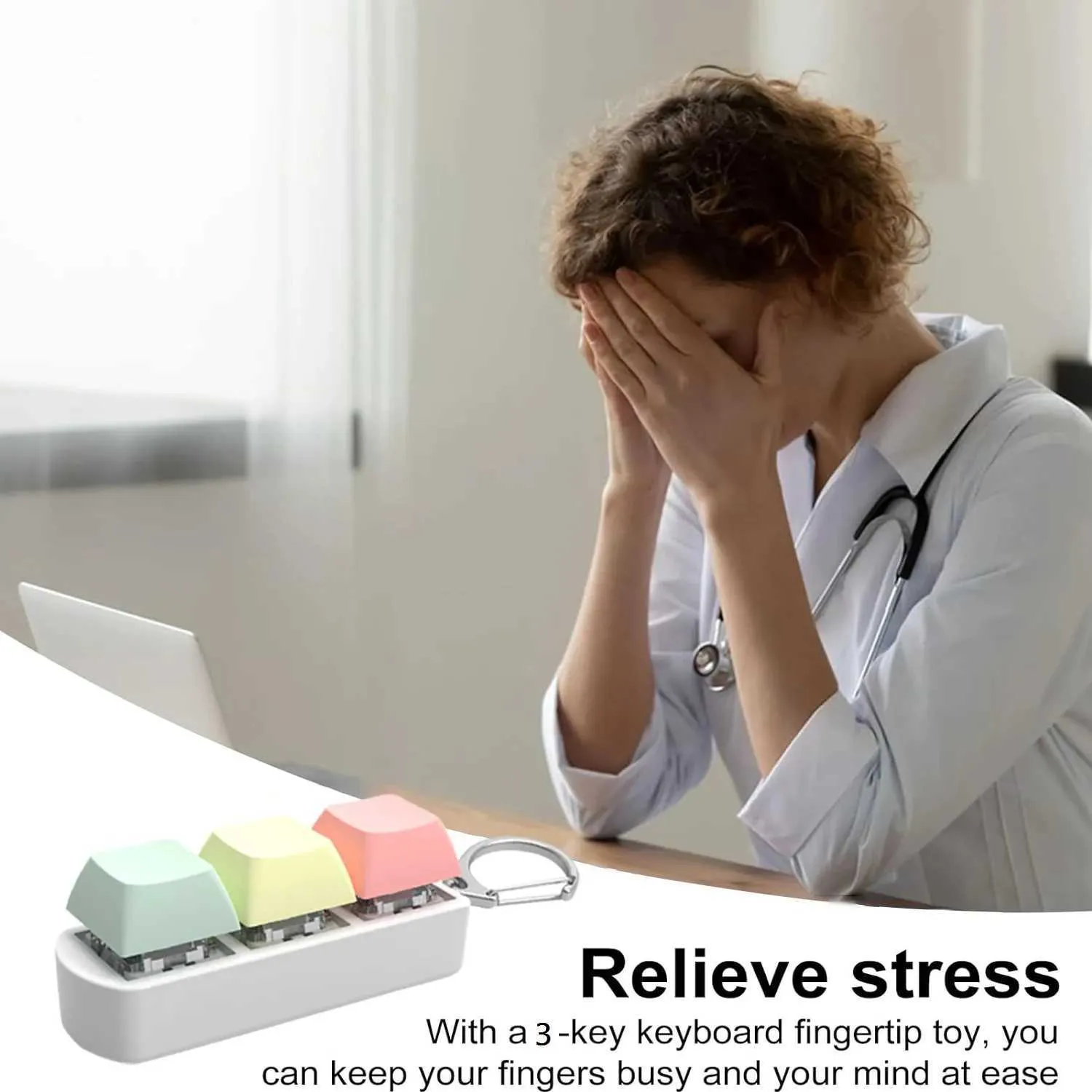 Tastiera e fidget Toy, 3 pezzi di decompressione Clicker giocattoli portatili meccanici Fidget pulsante antistress adatto per adulti per alleviare il