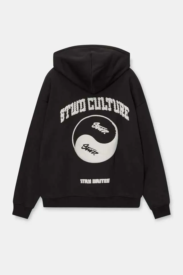 Mens Hoodies Sweatshirts STWD Yin Yang Hoodie Pullover 100%Cotton