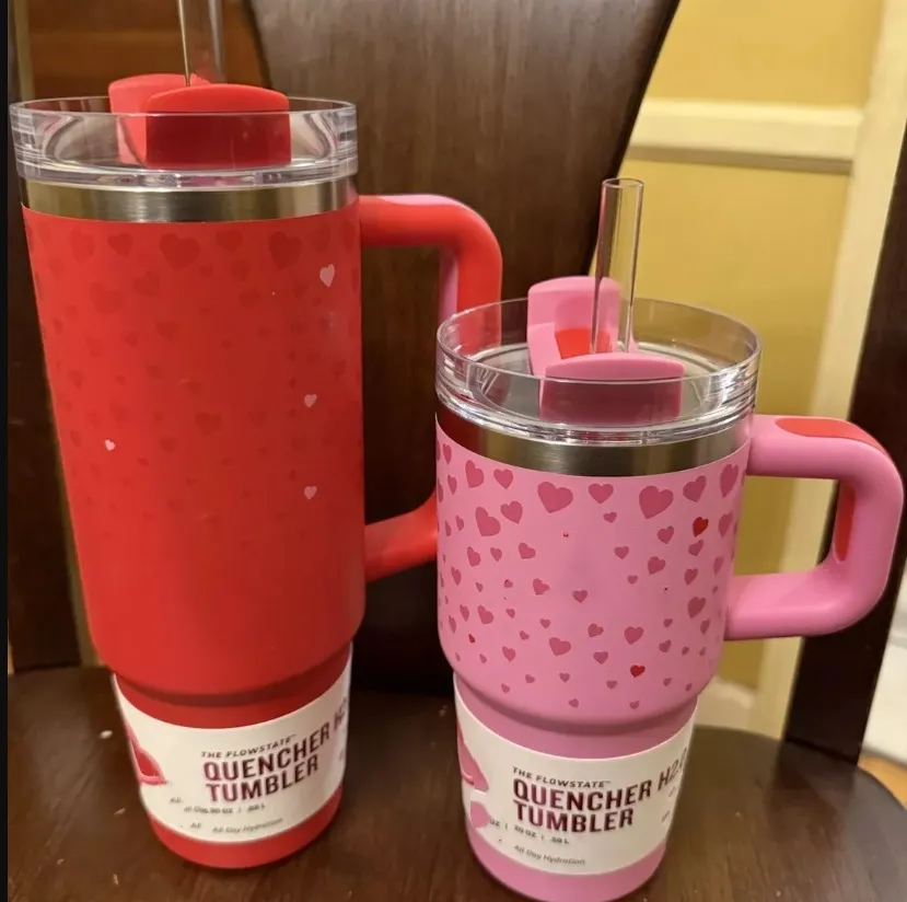 Stainless Steel Tumbler with Lid - 14oz & 40oz, Ruby Red, Double Wall Vacuum Insulated, Keeps Drinks Hot or Cold, Perfect Gift for Valentine's Day Stainless Steel Tumbler with Lid - 14oz & 40oz, Ruby Red, Double Wall Vacuum Insulated, Keeps Drinks Hot or Cold, Perfect Gift for Valentine's Day