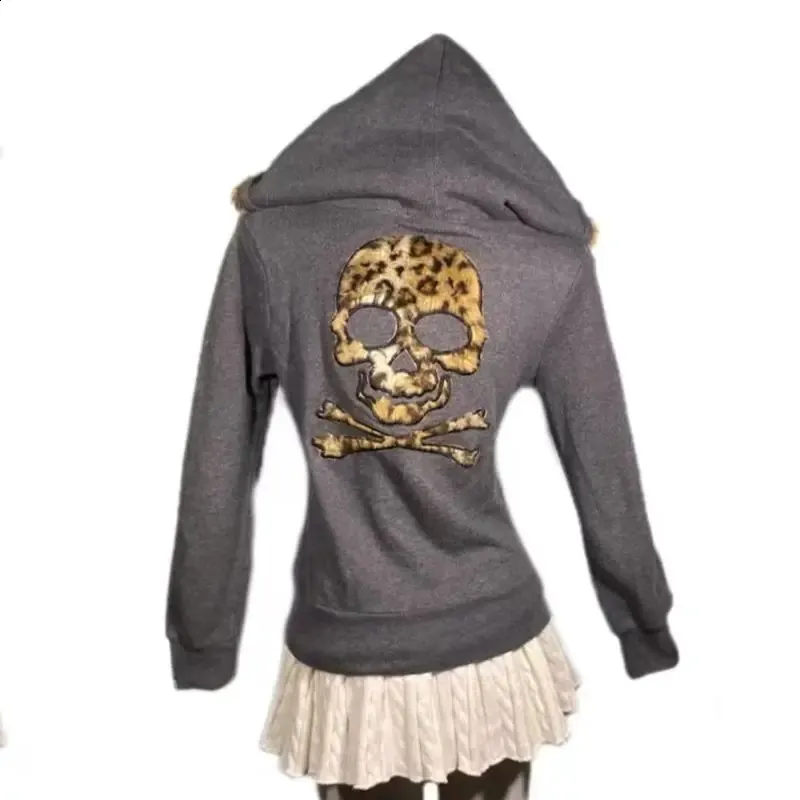 Hip Hop Streetwear Spicy Girl Skull Leopard Printed From Tubi01