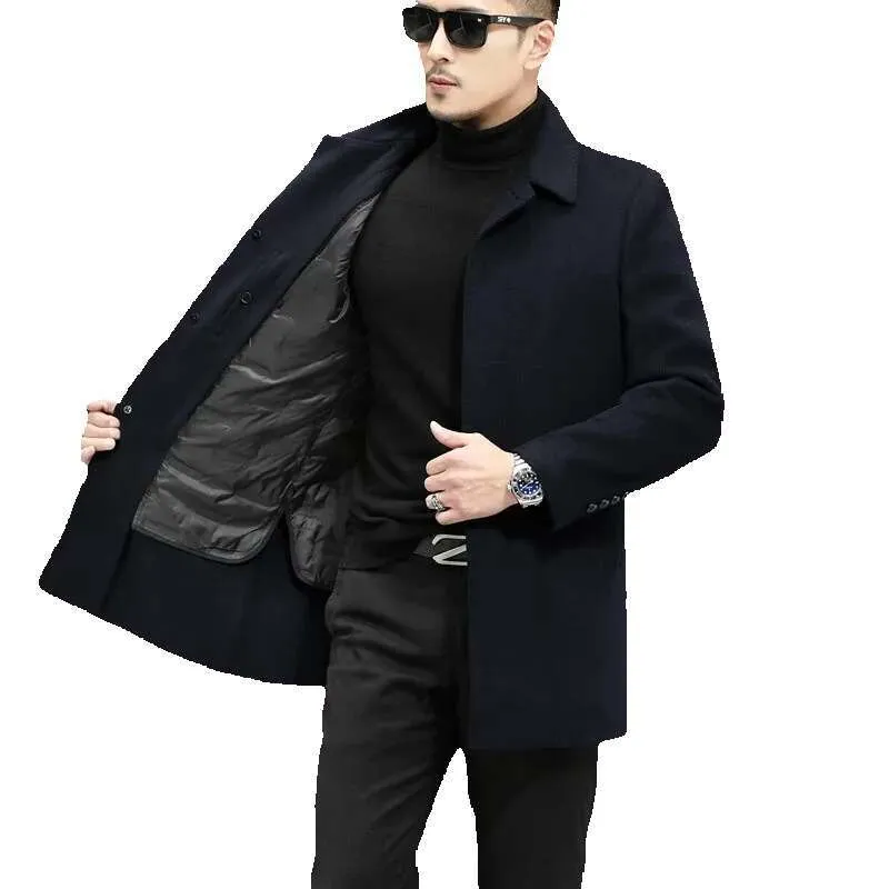 Maglione Uomo Autunno Inverno Lungo In Poliestere | Tessuto Spesso, Caldo Ed Elegante Per Look Casual