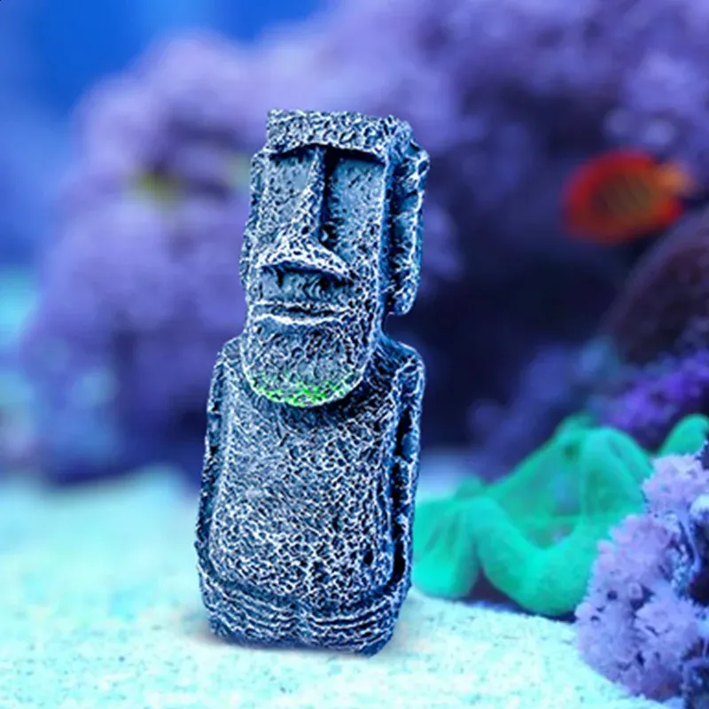 easter island ancient statue fish tank craft aquarium accessory Moai Fish Tank Statues: Decor & Landscaping Guide