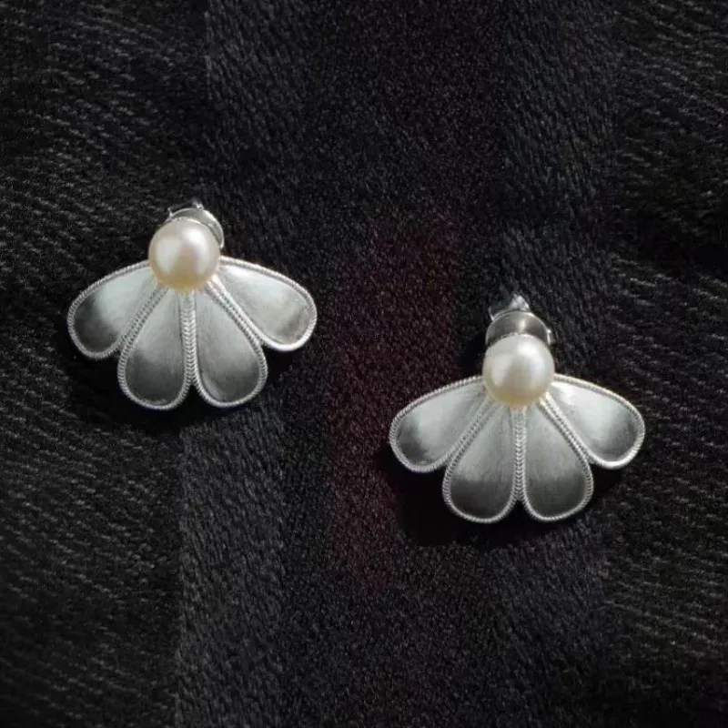 ◆VINTAGE HOLLYWOOD◆ Texture Pearl Flower Earrings VH249OEA DHgate.com:Vintage Pearl Flower Earrings - Elegant Retro