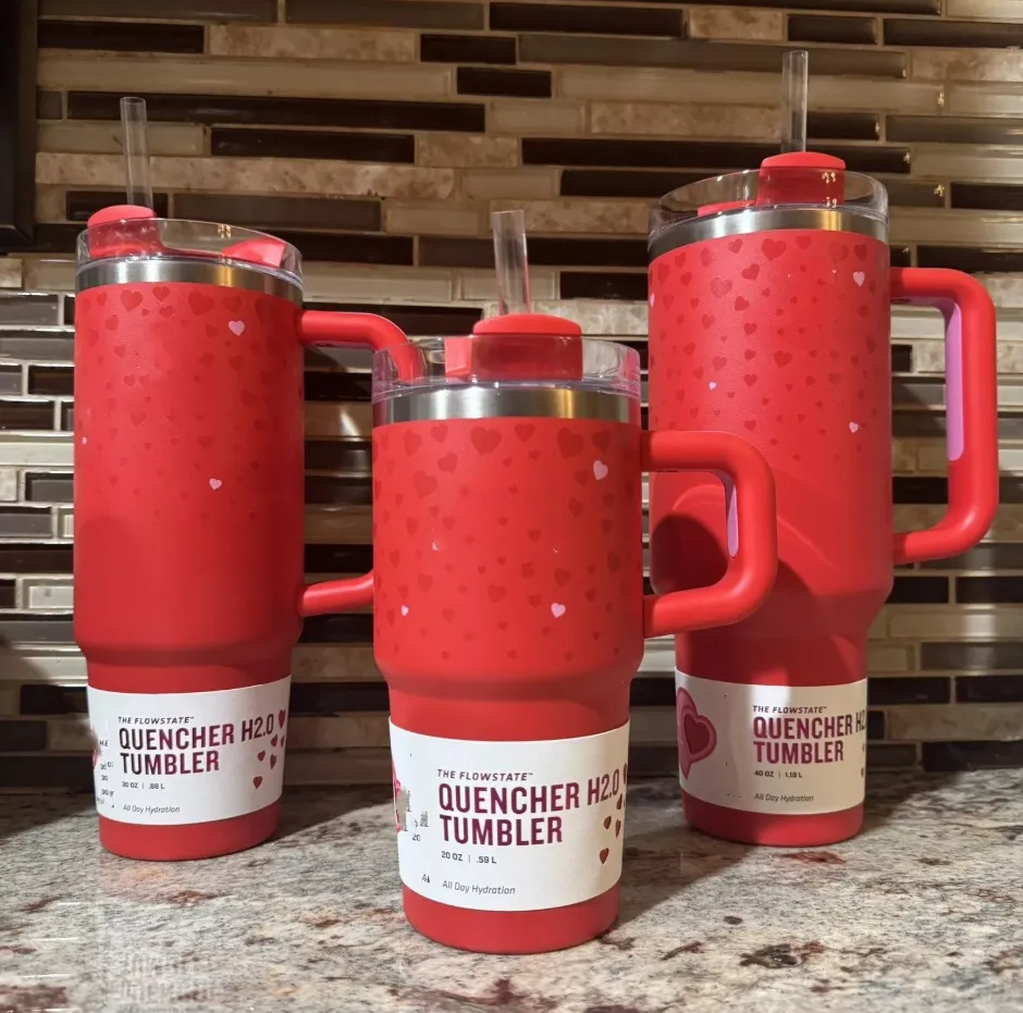 Stainless Steel Tumbler with Lid - 14oz & 40oz, Ruby Red, Double Wall Vacuum Insulated, Keeps Drinks Hot or Cold, Perfect Gift for Valentine's Day Stainless Steel Tumbler with Lid - 14oz & 40oz, Ruby Red, Double Wall Vacuum Insulated, Keeps Drinks Hot or Cold, Perfect Gift for Valentine's Day