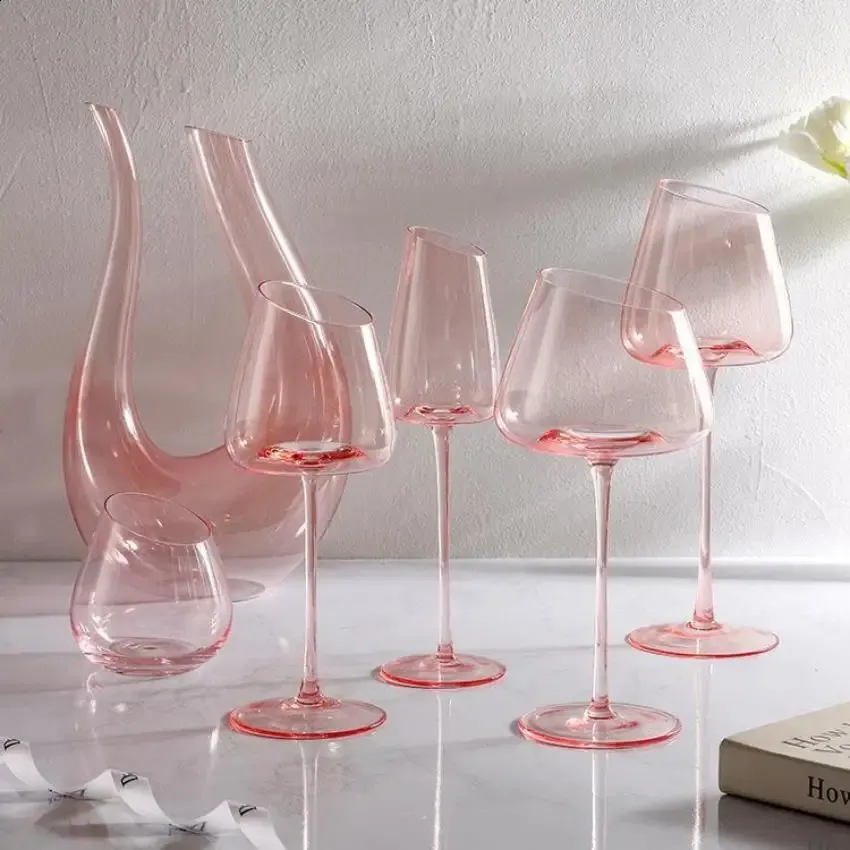Crystal French Pink Flamingo Red Wine Glasses Set with Inclined Mouth and  Concave Bottom Antique Imitation Style from Dhgate Wine Glasses - price  27.44