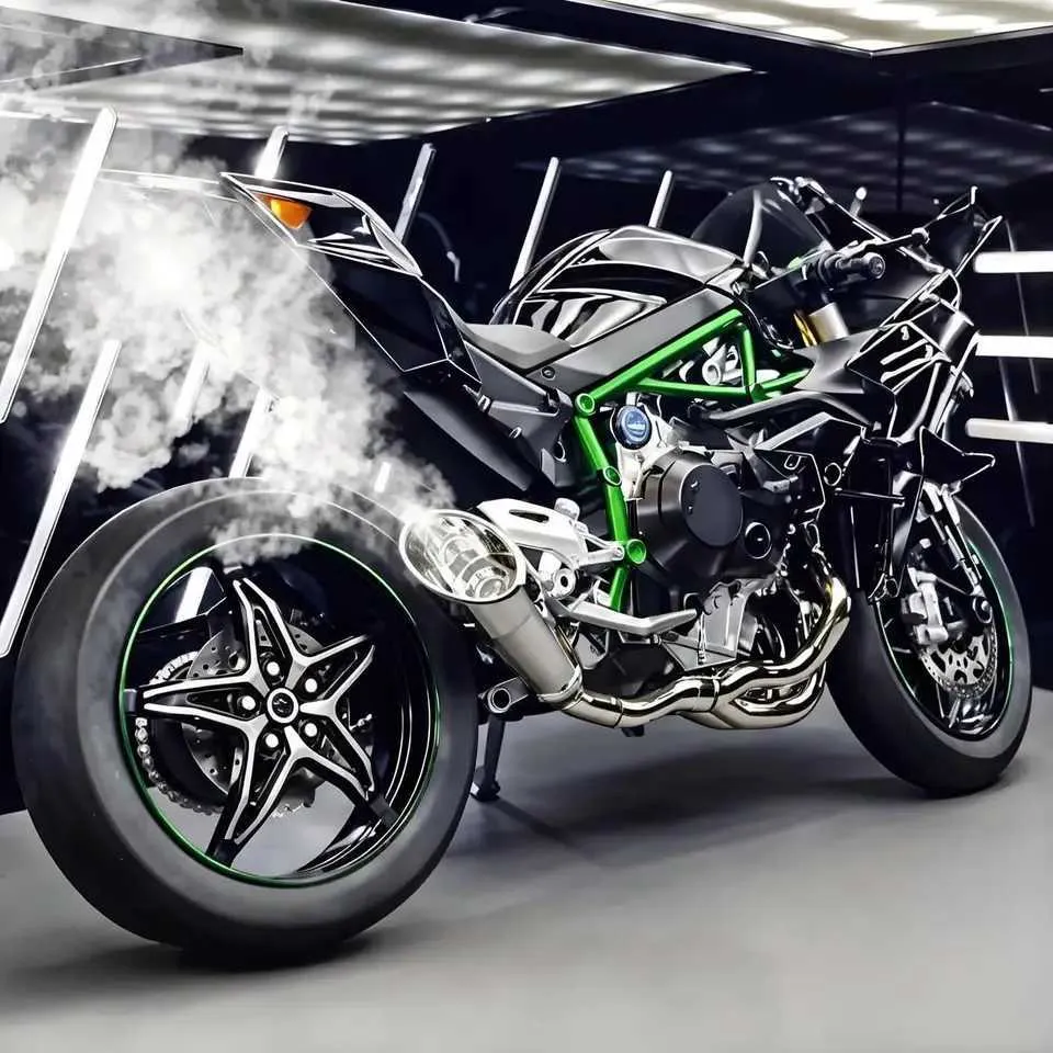Kasaki H2R Motorcycle Model Die Cast Alloy Metal From