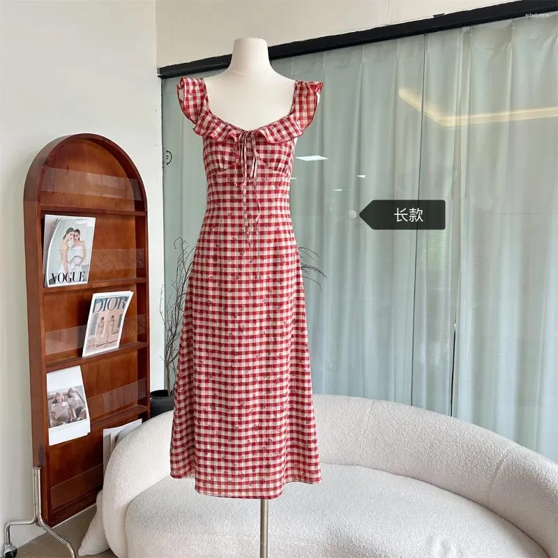 fitted lace wedding dress 100% Cotton Navy Plaid Mini Dress - All Dresses