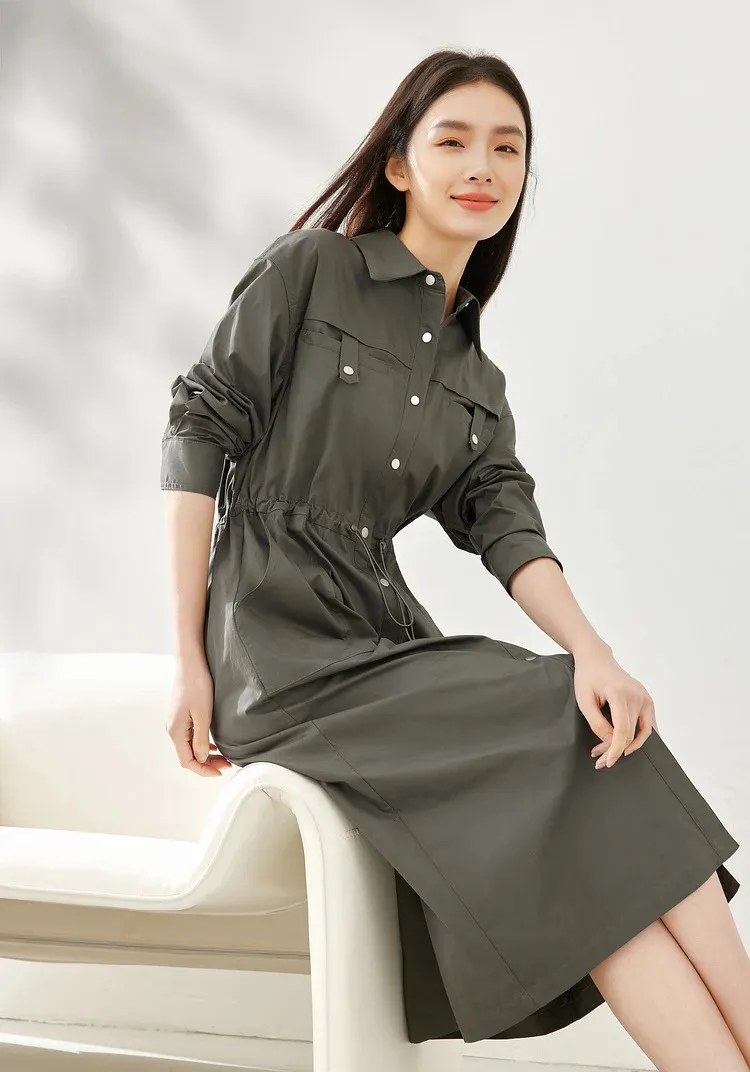 green mesh long sleeve dress Olive Shimmer Mesh Long Sleeve Ruched Maternity Midi Dress main image 0