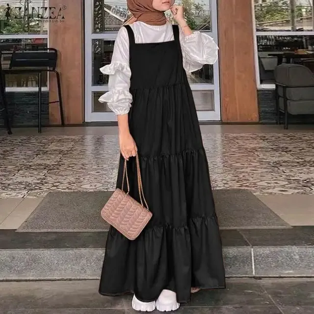 muslim maxi dress Modern Women's Relaxed Denim 58cm/22.83 Length Autumn Winter Knit Maxi Dress