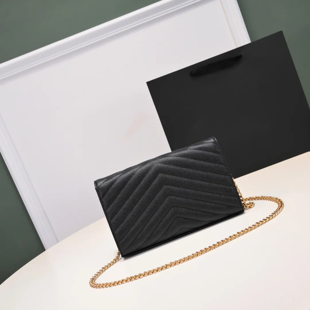 Designer Bag Shoulder Bags Women's Fashion Handbags Luxury Y S - Leather Envelope Totes Black Calfskin Classic Diagonal Stripes Messenger Chain Wallet Crossbody Bag