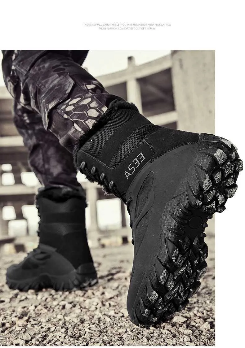 Nieuwe Winter Heren Enkel Warm Pluche Grote Maat Heren Sneeuw Buiten Tactische Mode Casual Motorlaarzen XW6.5_voghion.com