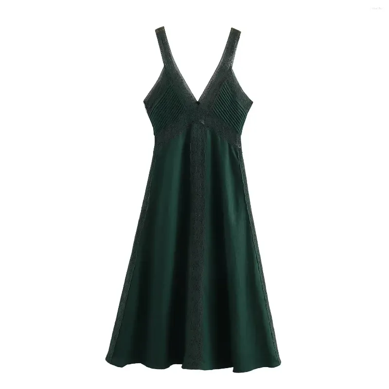 Casual Dresses Maxdutti Summer French Minimalist Lace Tank Dress Dark Green  Sleeveless from Dhgate Basic & Casual Dresses - price 52.19