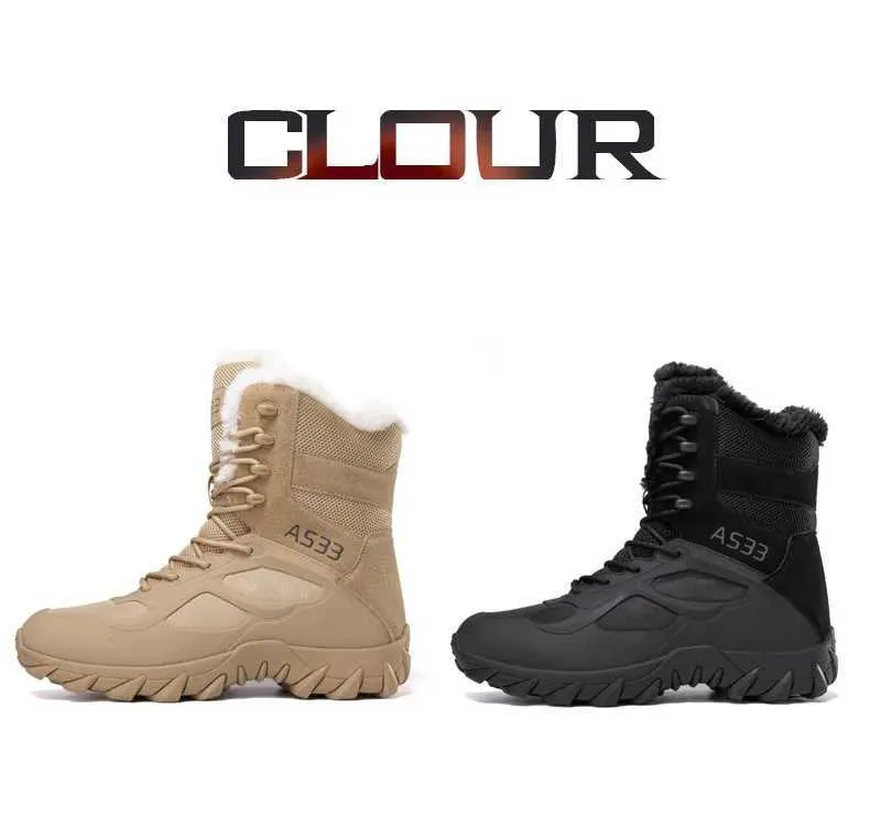 Nieuwe Winter Heren Enkel Warm Pluche Grote Maat Heren Sneeuw Buiten Tactische Mode Casual Motorlaarzen XW6.5_voghion.com