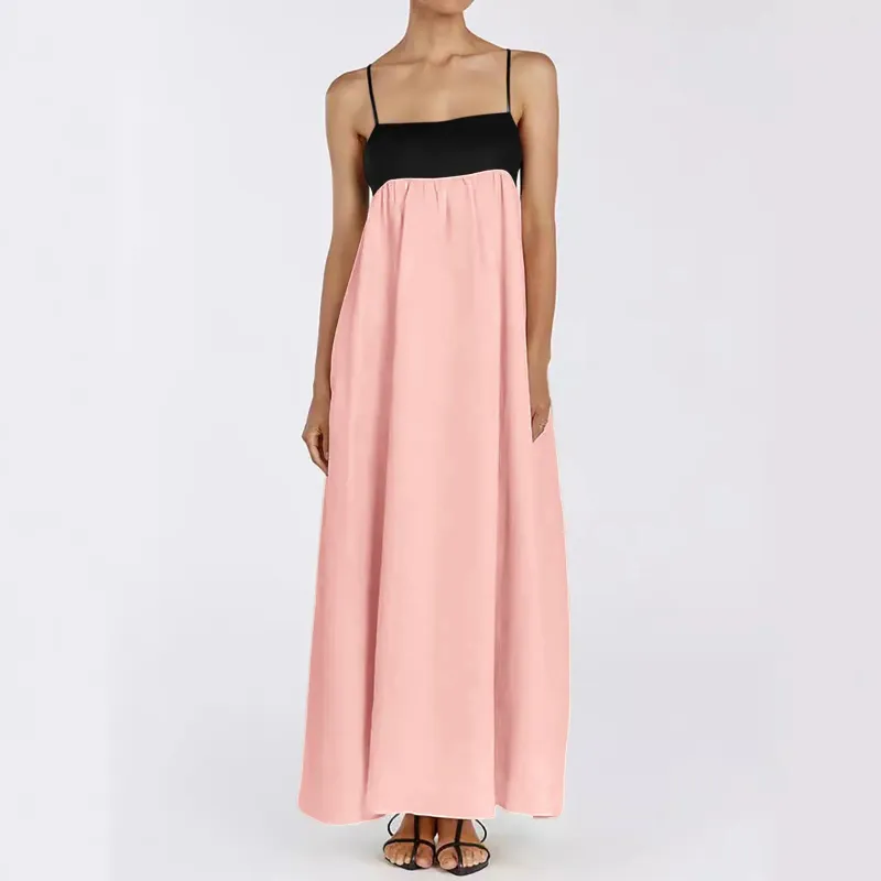 Summer Chic: Spaghetti Strap Dress - Flowy, Sleeveless & Contrast Color!  Shop Now! from Dhgate Basic & Casual Dresses - price 45.37