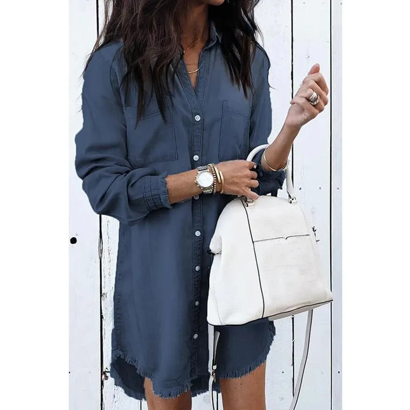 Summer Y2k Women Denim Shirt Dress Chiffon Floor-Length Casual Short Sleeve  Single Breasted from Dhgate Basic & Casual Dresses - price 51.66