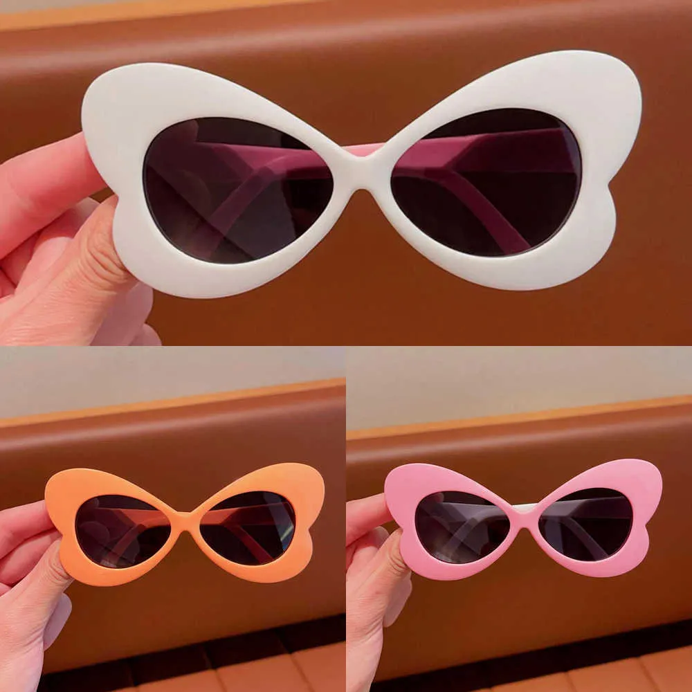 Sunglasses 2024 New Children Simple Butterfly Shaped Cute