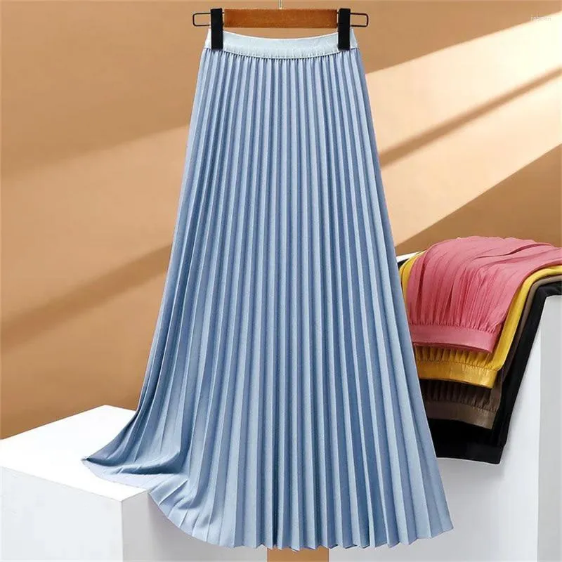 Korean Elegant White Pleated Midi Pleated Midi Skirt For Korean Elegant White Pleated Midi Pleated Midi Skirt For