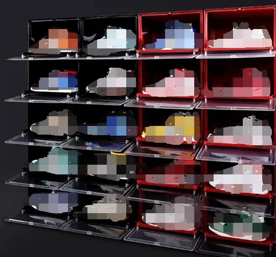 Sliding Types Of Plastic Sneakers Box Stackable Display Cabinet With Detachable Dustproof Shoe Rack Organizer From Cong09 42.06 DHgate.Com