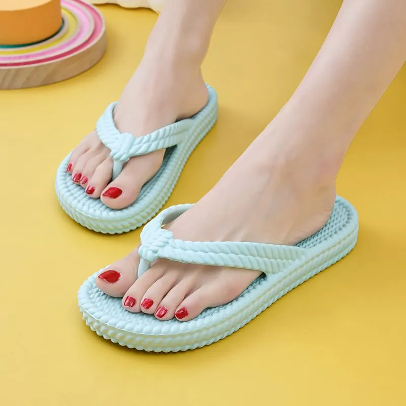 Women's Summer Slippers Comfortable Non-Slip Flat Sandals for Beach  Outdoor Use Stylish Flip Flops in Black, White, Pink Blue