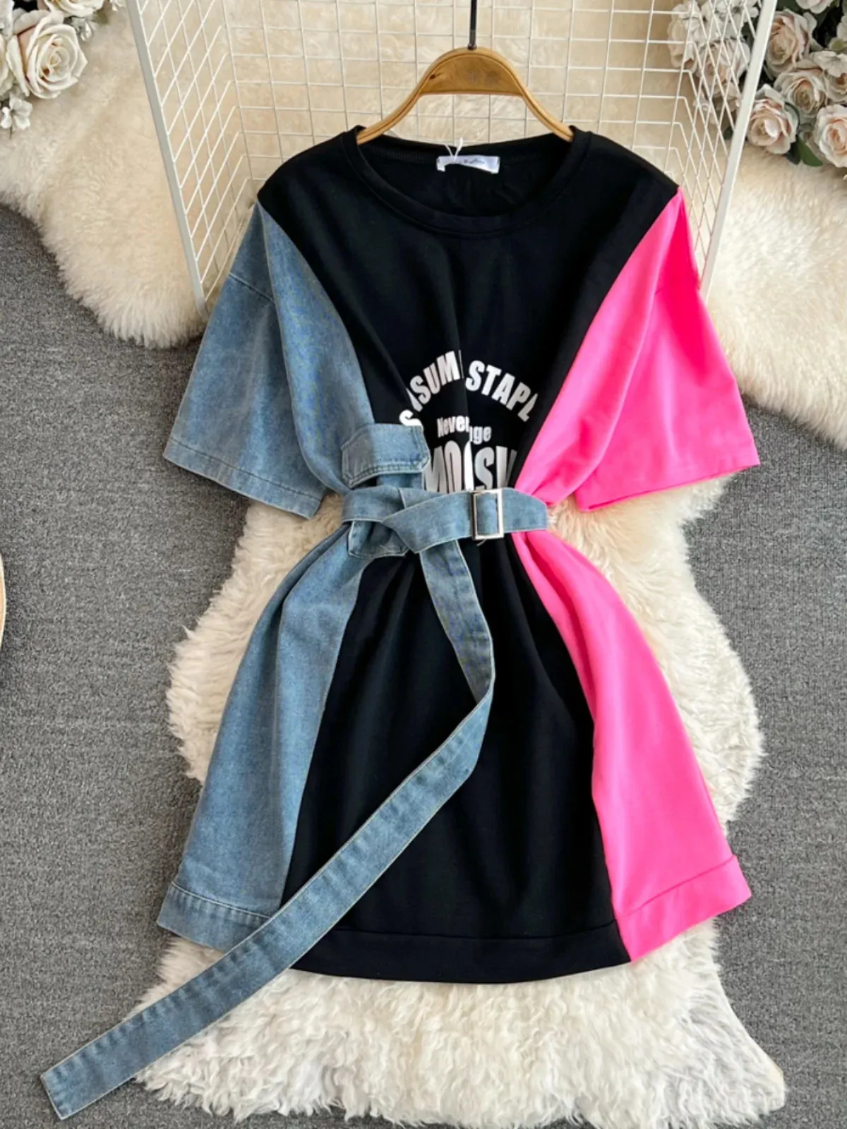 Fashion Street Print Patchwork O Neck A Line Dresses Fashion Street Print Patchwork O Neck A Line Dresses