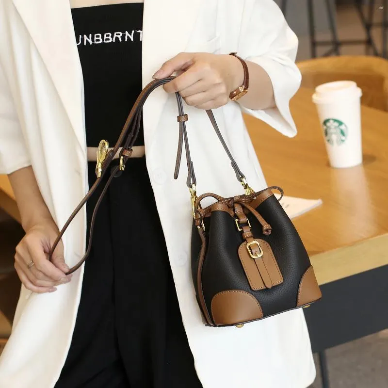 HUGS IDEA Women's PU Leather Bucket Bag - Adjustable Shoulder Crossbody Purse, Large Capacity - View #3