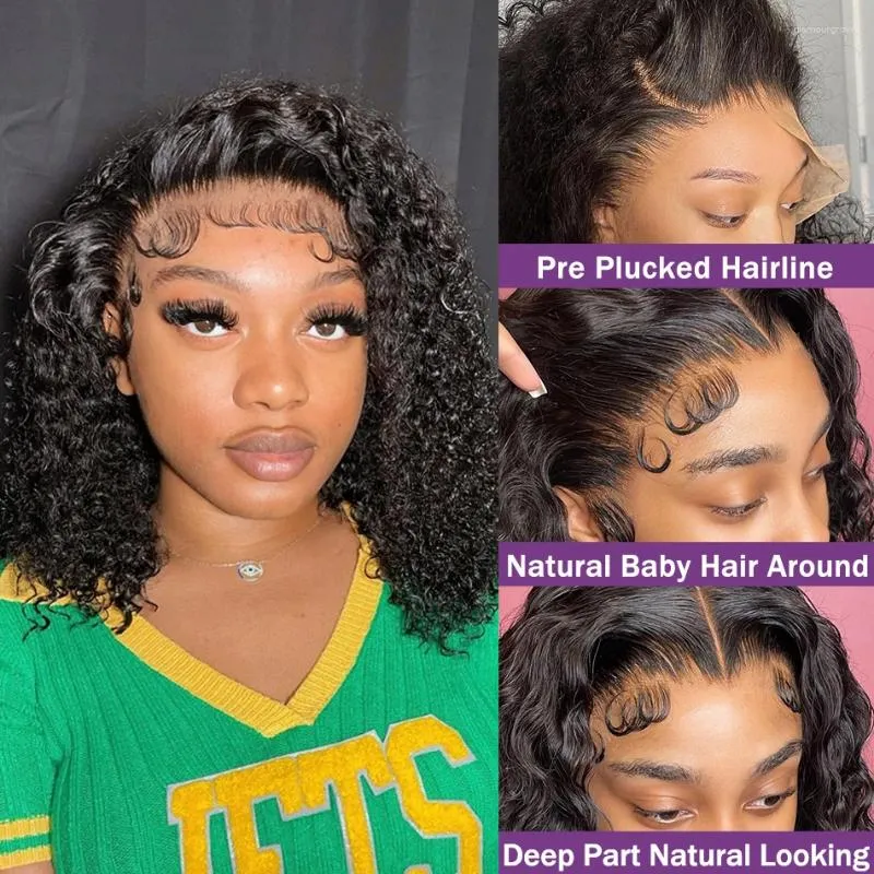 Natural Brazilian Human Hair Lace Front Bob Kinky Curly Wig For Women Luvin Deep Wave Curly Style With Pre Plucked 4x4 Closure From Glamourgrove 77.17 DHgate.Com