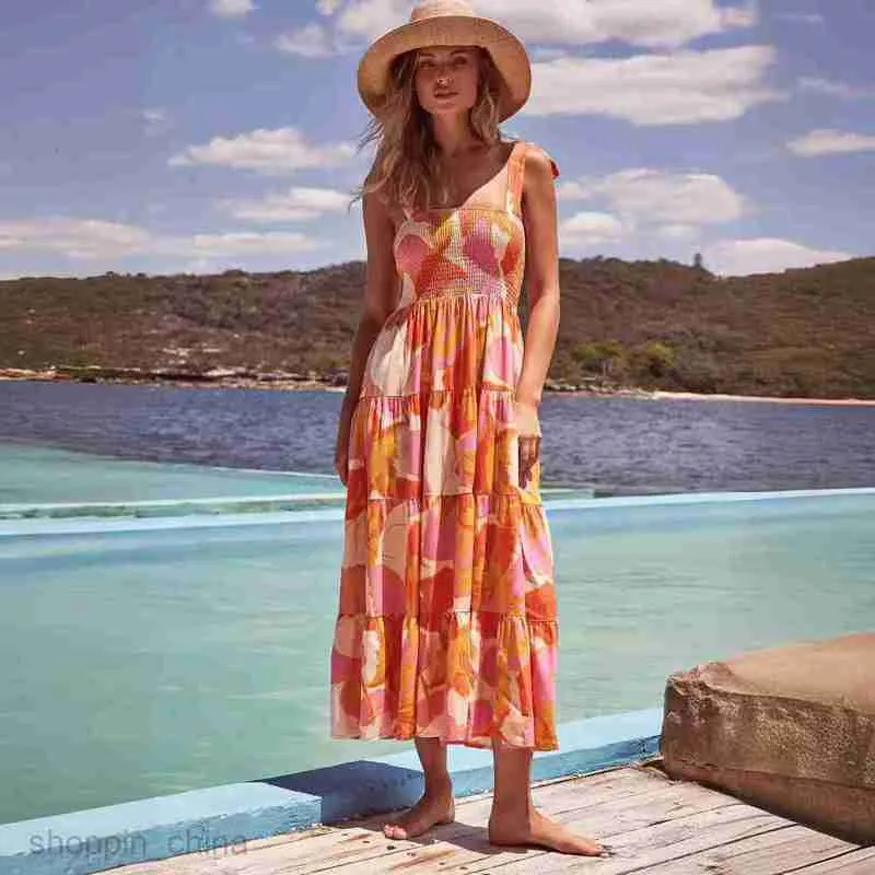 knee length dresses for ladies Vintage 60s Rainbow Striped Midi House Dress
