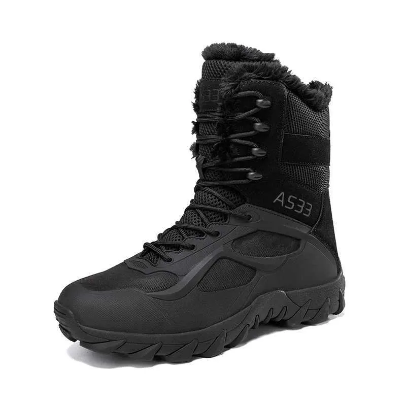 Nieuwe Winter Heren Enkel Warm Pluche Grote Maat Heren Sneeuw Buiten Tactische Mode Casual Motorlaarzen XW6.5_voghion.com