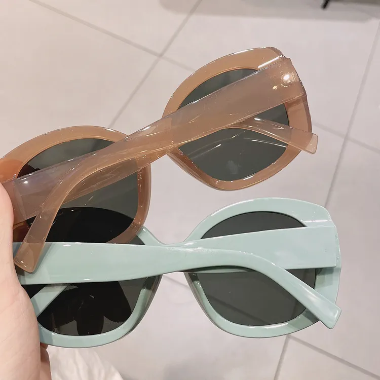 Cat Eye Sunglasses Frameless PC Frame Brown Amber Blue  display picture 1