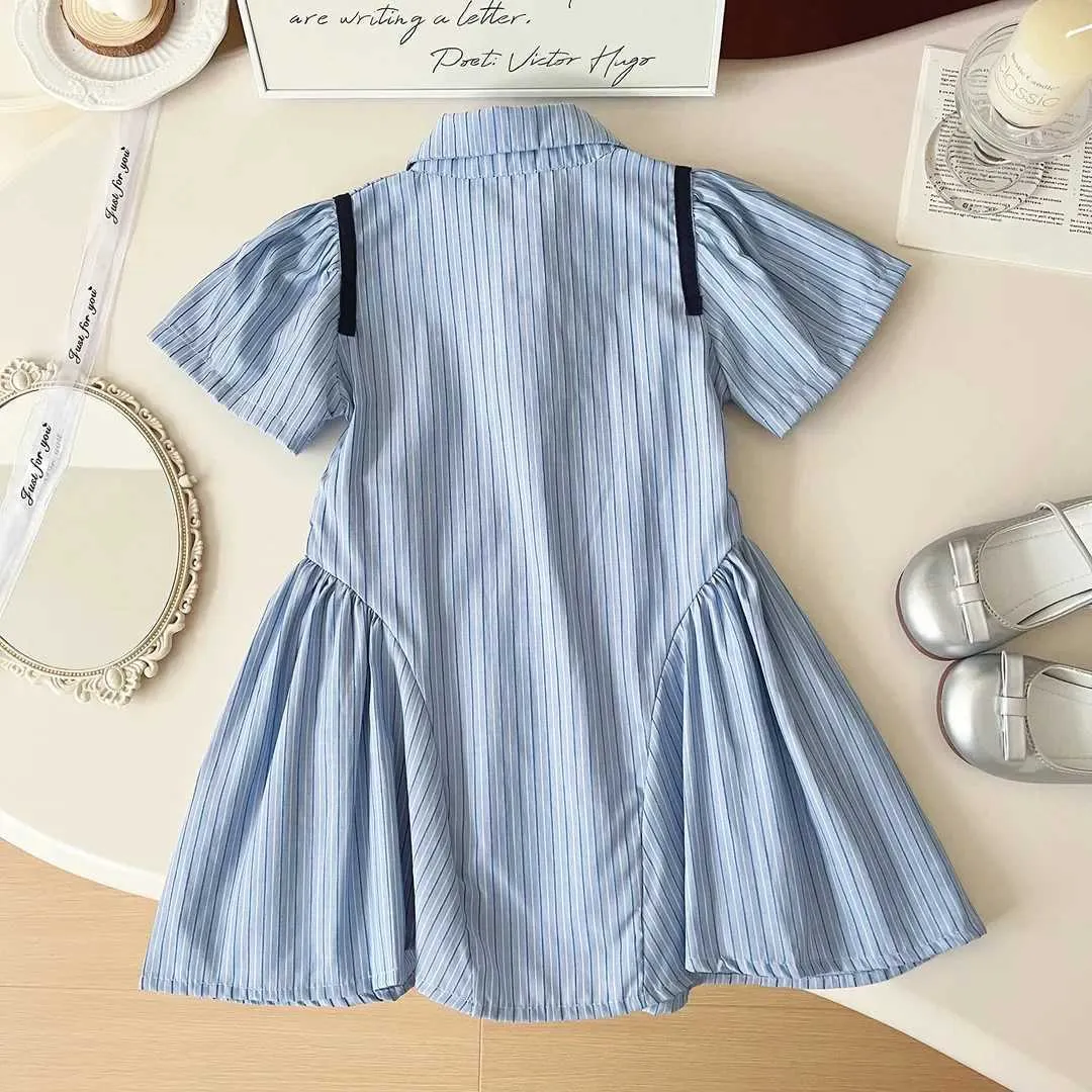 Girls Striped Cotton Dress: Short-Sleeved Summer Shirt Dress with  Embroidered Rabbit for Baby Girls from Dhgate Girls Dresses - price 27.43, image size:1080x1080