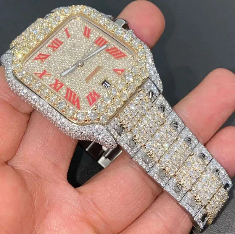 Qualite Moisanite De Haute Qualite Wrist Bling Bling Moisanite Diamond Iced Out Watches Premium VVS Centravage Custom Watch For Men Bust Down Watch ASL6 Nouveau Style Tendance En 2022 DHgate