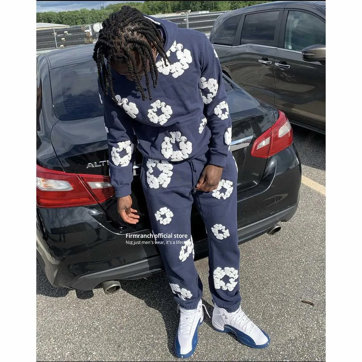 Rusota De Duas Peças De Masculino: Moletom De Impressão Floral