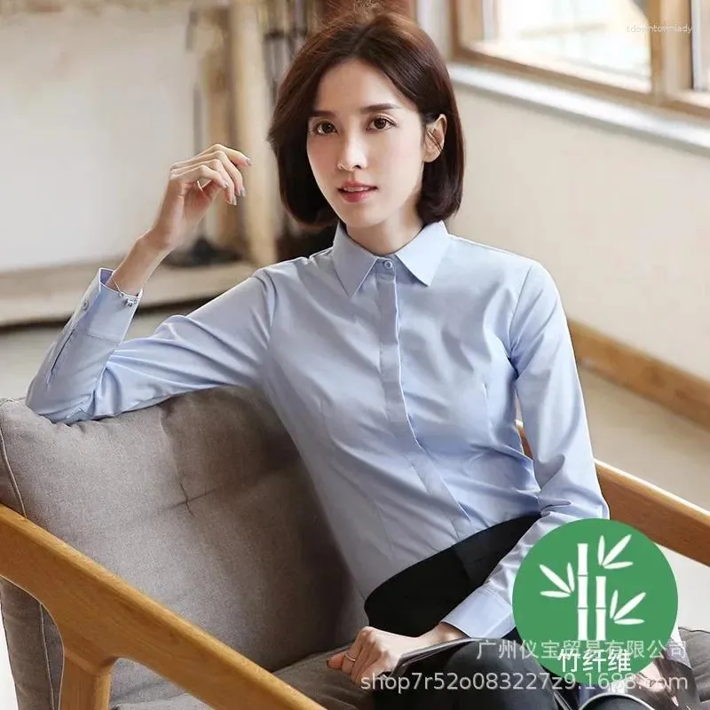 Women s Blouses Spring Summer Professional Long Sleeve White Shirt Elastic Square Collar Top Workwear Formal Work Clothes