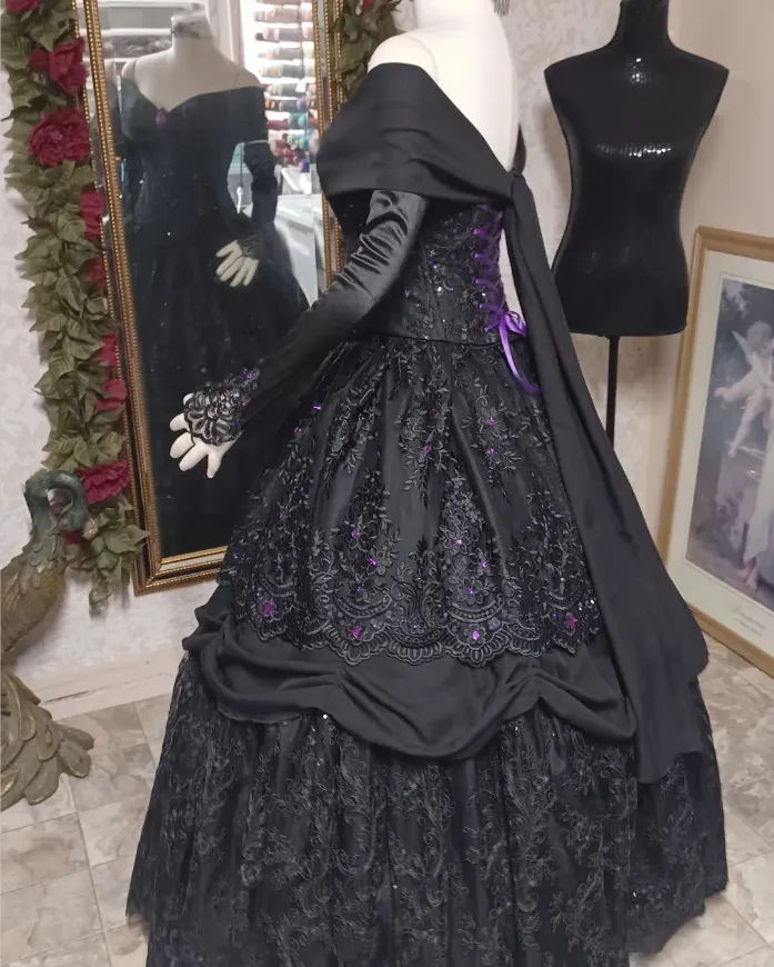 plus size dresses for masquerade party A-Line Prom Black Dress Plus Size Vintage Dress Masquerade Party Wear Koutun Dress