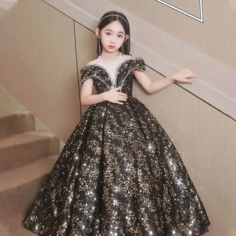open lace back dress Sleeveless Blue Ball Gown Knee-Length Flower Girl Dress | Blue / 3-4 Years (110cm)