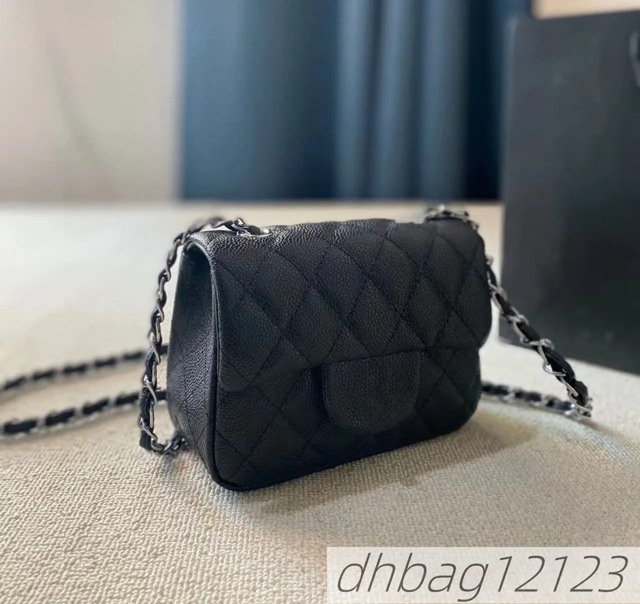 Fashionable Womens Luxury Caviar Chain Bag With Black Mini Flap Designer Leather High Quality Shoulder Diamond Gold And Silver Hardware Luxury Handbag Crossbody From 53 16 DHgate